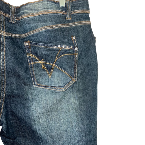 Unbranded Denim Wide Leg Bling Pockets Plus Size Jeans - Picture 6 of 9
